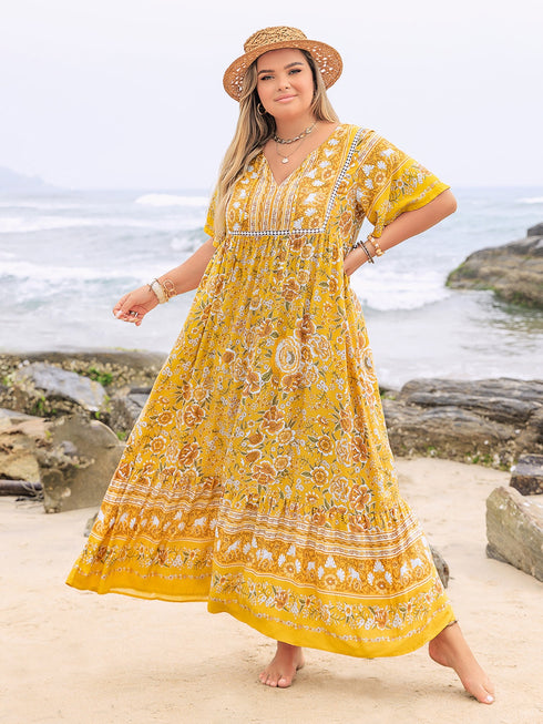 plus-size-floral-tie-neck-flutter-sleeve-maxi-dress OhSoStyled - Sophia's Style-3